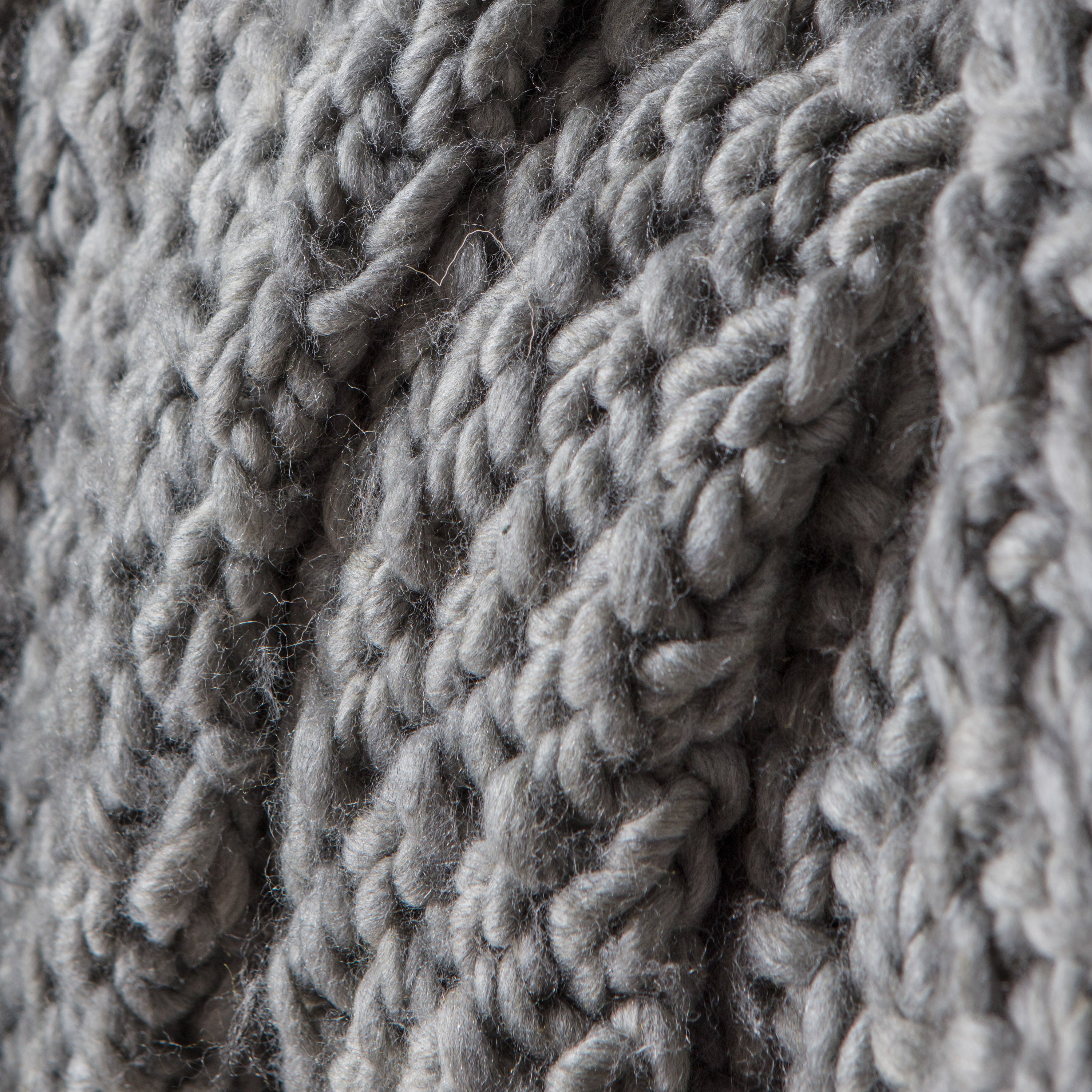 Mayfield Chunky Knitted Grey Throw